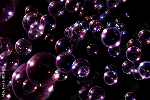 Bubble Soap Flash Light color effect As a black background image