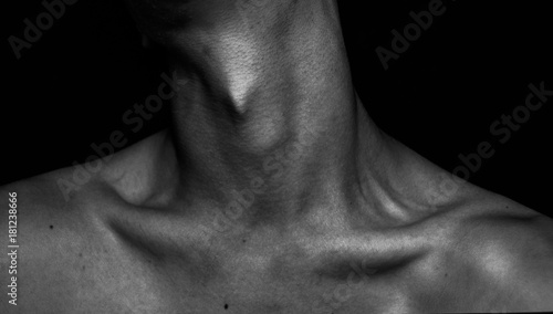 Clavicle Women with moles on the skin