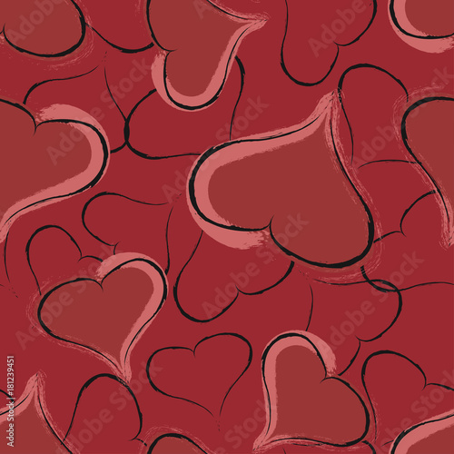 Hearts seamless pattern. Vector