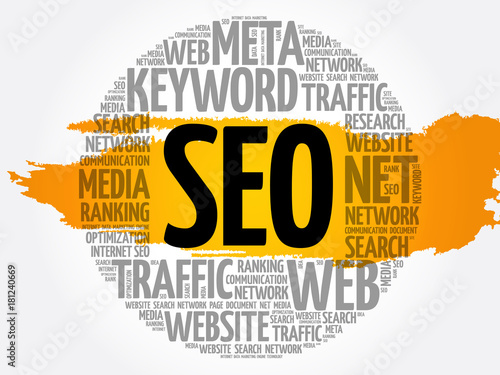 SEO - Search Engine Optimization word cloud, business concept