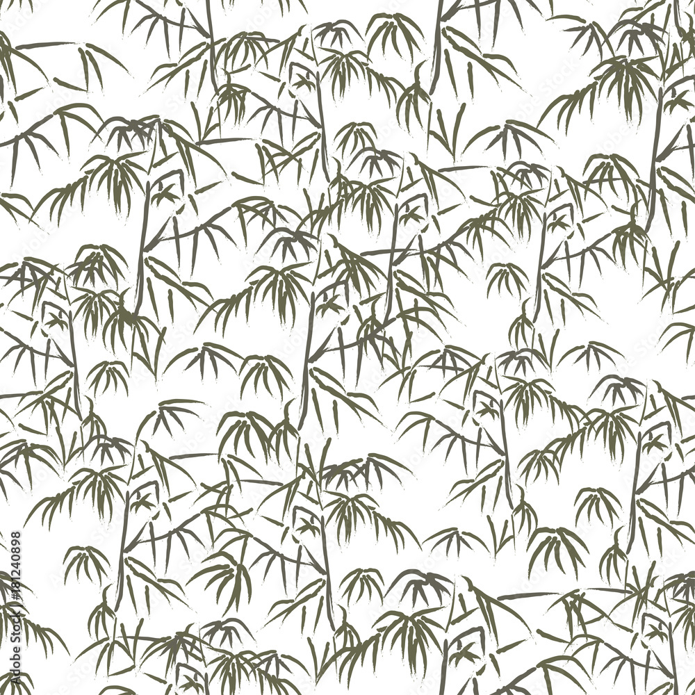 Obraz premium Seamless bamboo background. Drawing. Sketch.