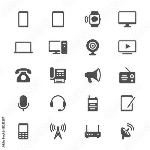 Communication device glyph icons