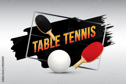 Table tennis design with green table.