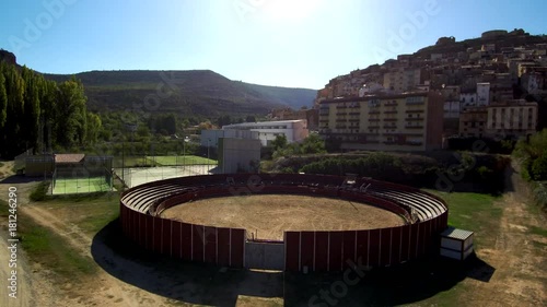 Ademuz ( Valencia ) a vista de pajaro. Video aéreo photo