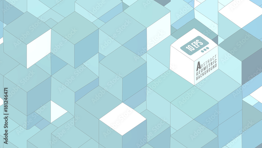 Green and blue isometric crowd cube pattern BG Green and blue isometric crowd cube pattern BG