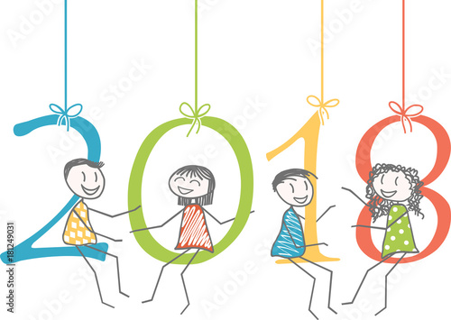 Bonne année 2018
Des hommes, femmes ou enfants sur leschiffres de 2018 pour la nouvelle année