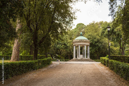 Fototapeta Naklejka Na Ścianę i Meble -  Arbor in the Villa Borghese gardens, Villa Borghese gardens is a landscape garden in the naturalistic English manner in Rome.
