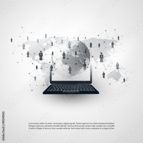 Networks - Global Business Connections - Social Media Concept Design