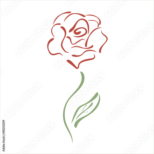 Sketch rose, hand drawn, ink style