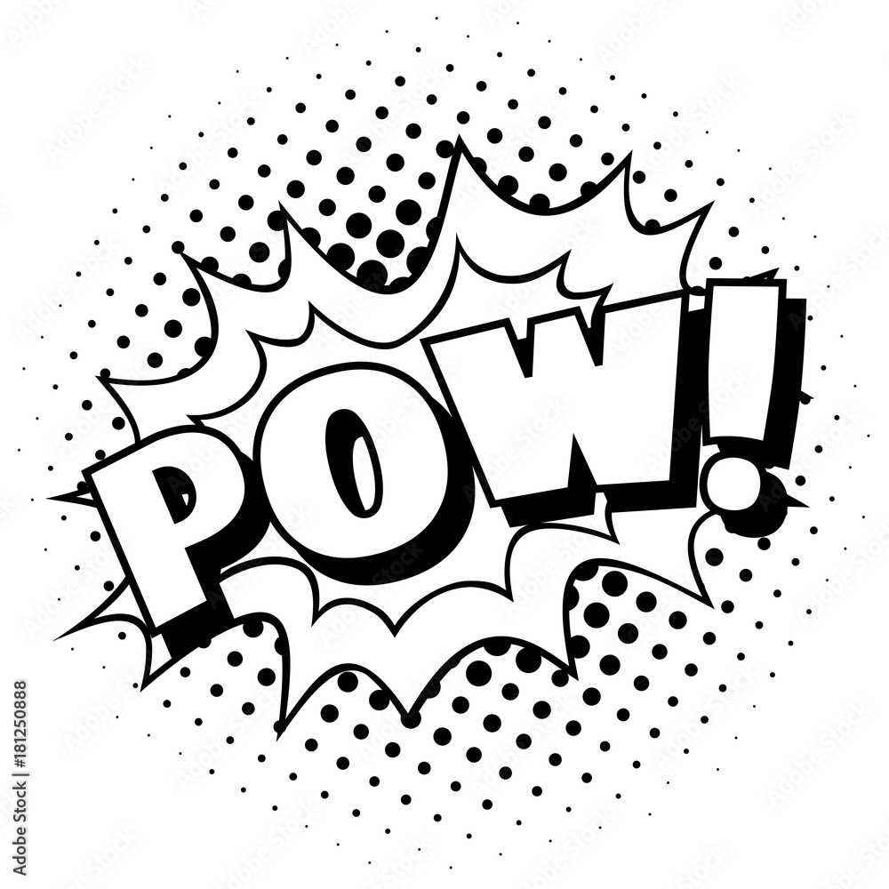 Pow! Pop art template cartoon comic explosion. Stock Vector | Adobe Stock