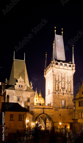 Historical center at night, Prague, Czech Republic