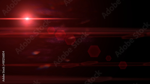 strange red lens flare effect overlay texture with hexagonal bokeh effects background