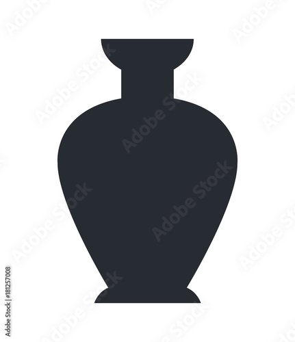 Closeup of Clay Vase Isolated on White Background
