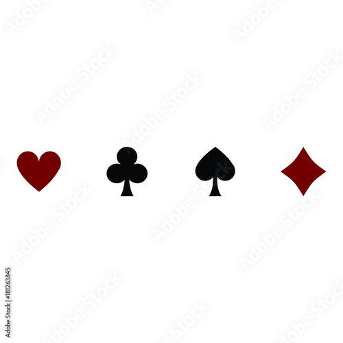 Black and red card suites