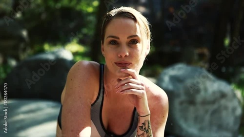 Woman doing Yoga in a Forest