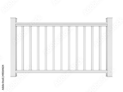 White metal classic railing render