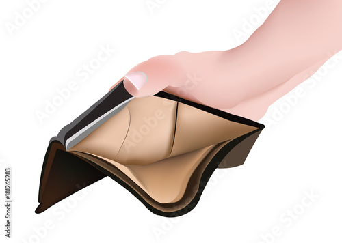 mano con portafoglio in pelle maschile