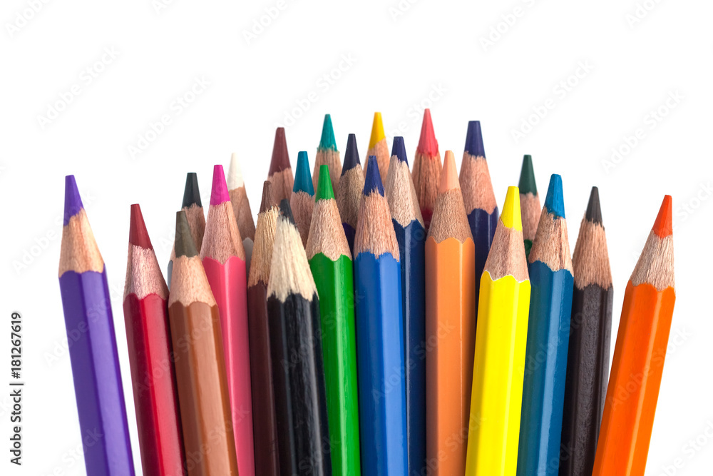 Color pencils isolated on a white background Color pencils isolated on a white background