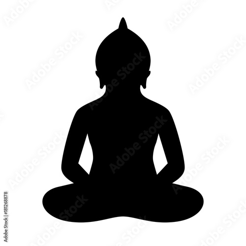 Meditating person in lotus pose vector silhouette