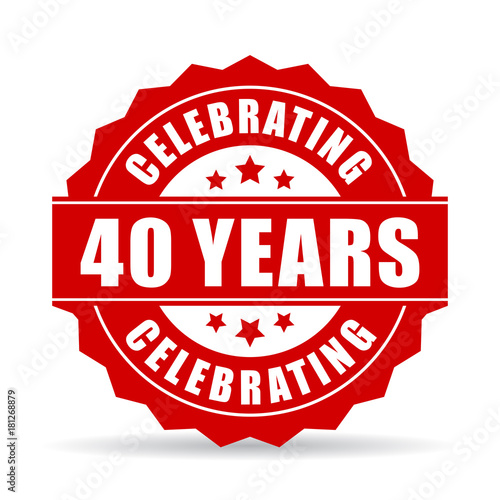 40 years celebrating vector icon