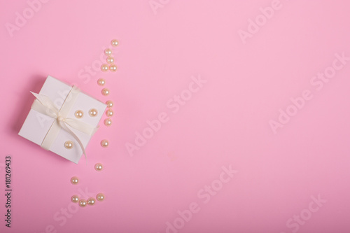 Gift box on a pink background