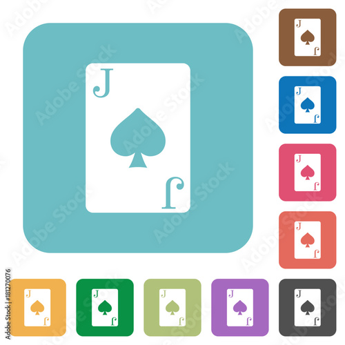 Jack of spades card rounded square flat icons