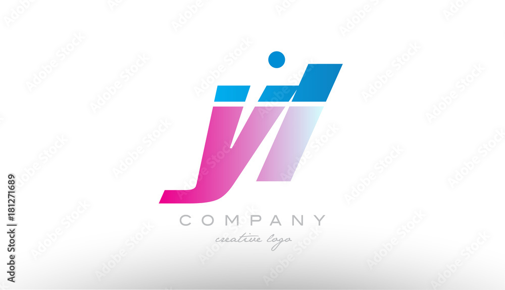 Obraz premium yl y l alphabet letter combination pink blue bold logo icon design