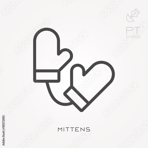 Line icon mittens