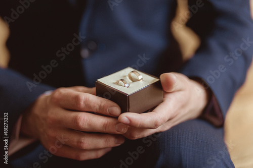 Wedding rings in box © Mykola Komarovskyy