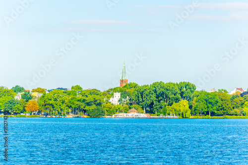 View of the aussenalster lake in Hamburg, Germany photo