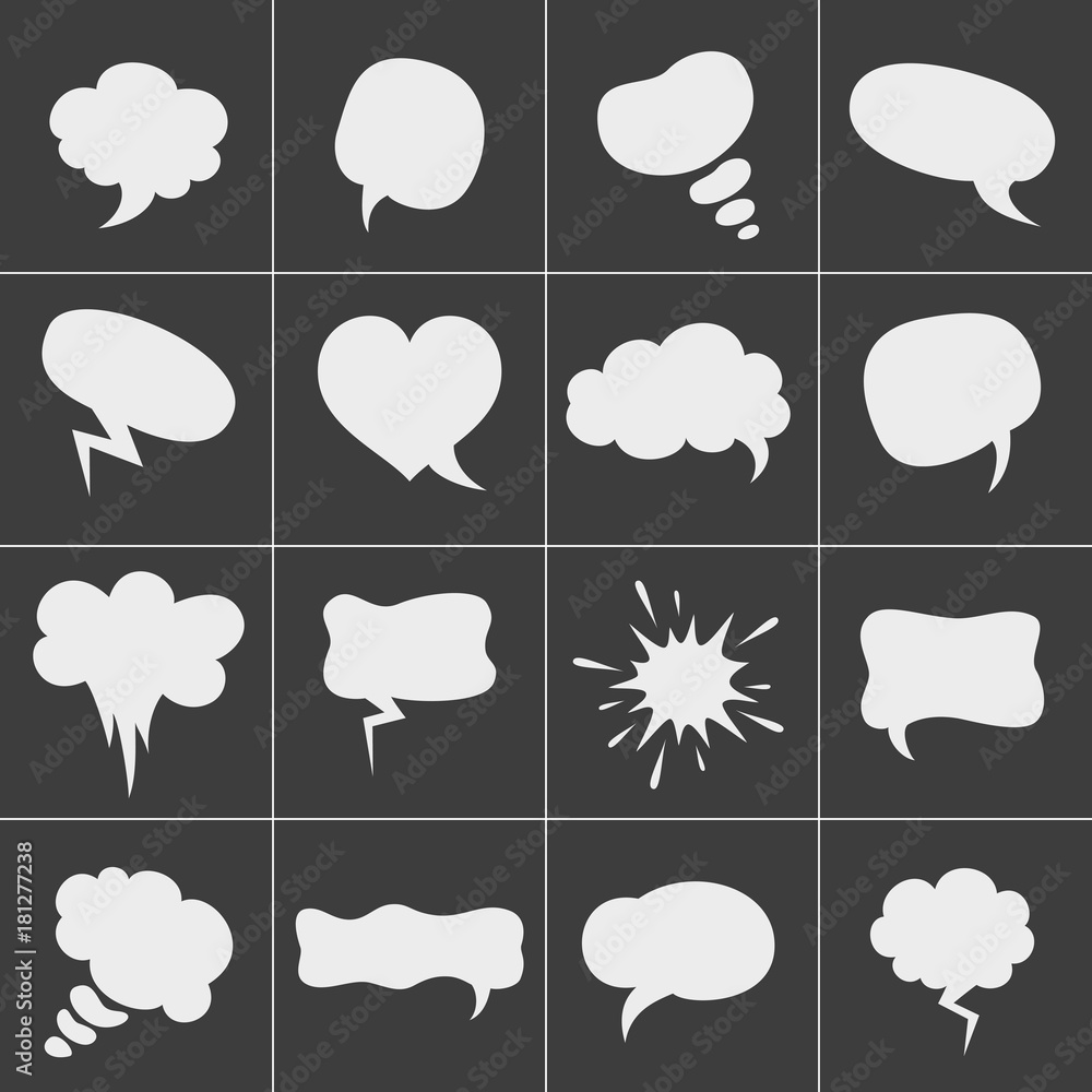 Set of cartoon speech bubbles. Set of cartoon speech bubbles.