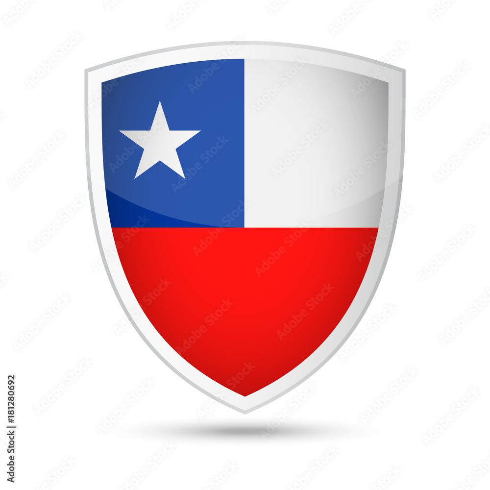 Chile Flag Vector Shield Icon Chile Flag Vector Shield Icon