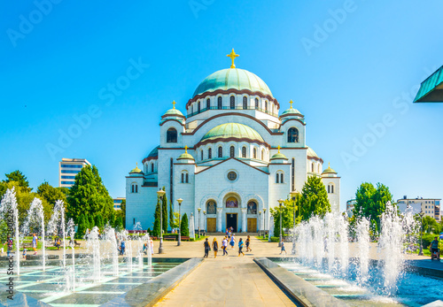 View of the saint sava cathedral in Belgrade, Serbia photo