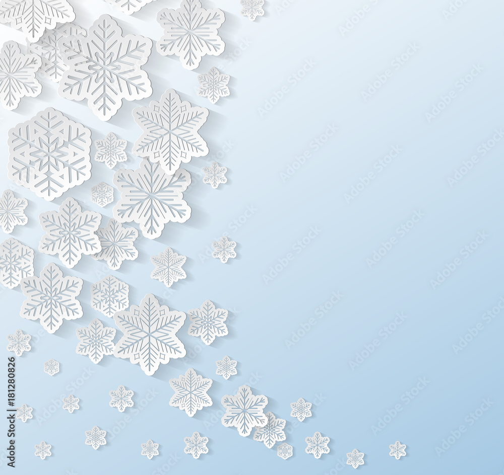 Christmas card with paper snowflakes and copyspace. Vector. Christmas card with paper snowflakes and copyspace. Vector.