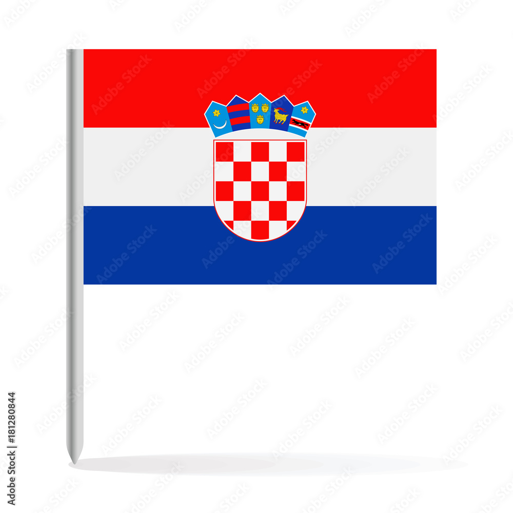 Croatia Flag Pin Vector Icon