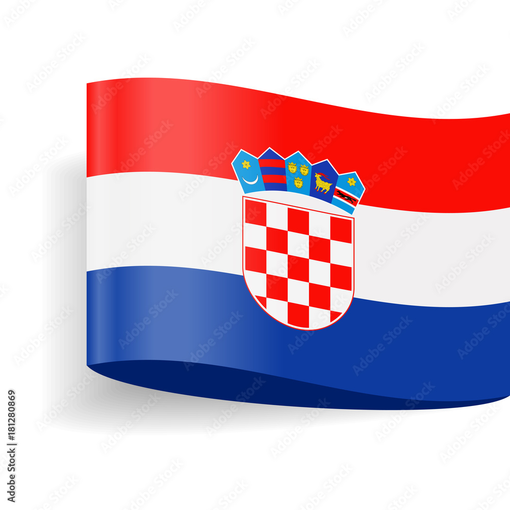 Croatia Flag Vector Label Tag Icon