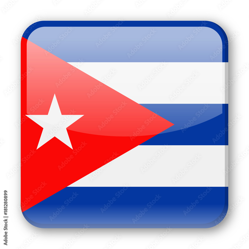 Cuba Flag Vector Square Icon Cuba Flag Vector Square Icon