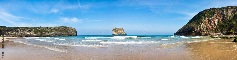 panorama of beach in Asturias panorama of beach in Asturias