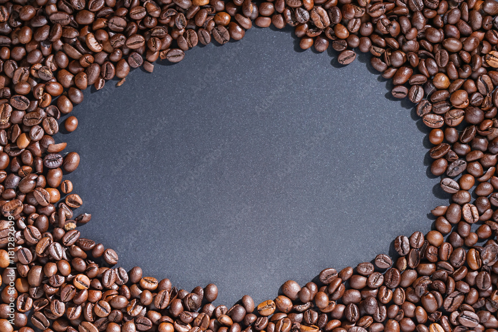 Coffee beans frame on dark background Coffee beans frame on dark background