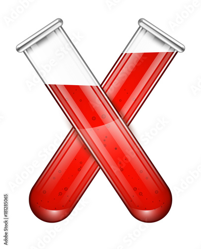 Illustration of scientific glassware - test tubes. Vector illustration