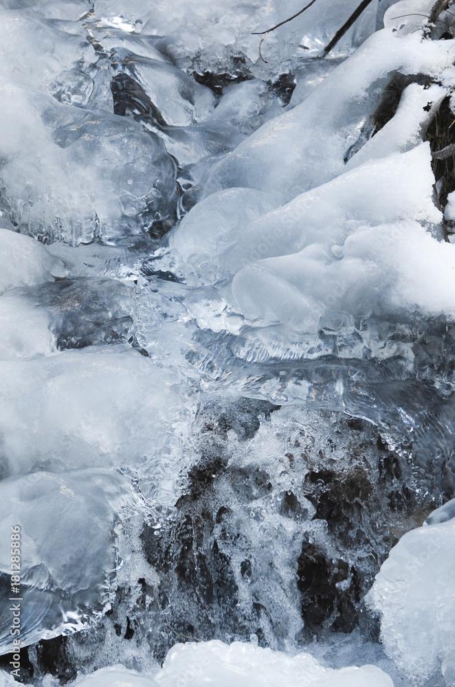 Frozen stream or creek. Water and Ice. Winter Nature 19
