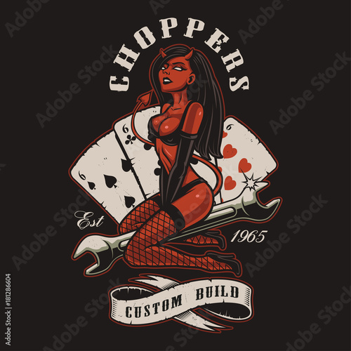 rockabilly girl devil (color version)