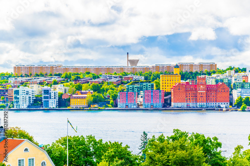 Photography Aerial view of Stockholm from the skansen museum.