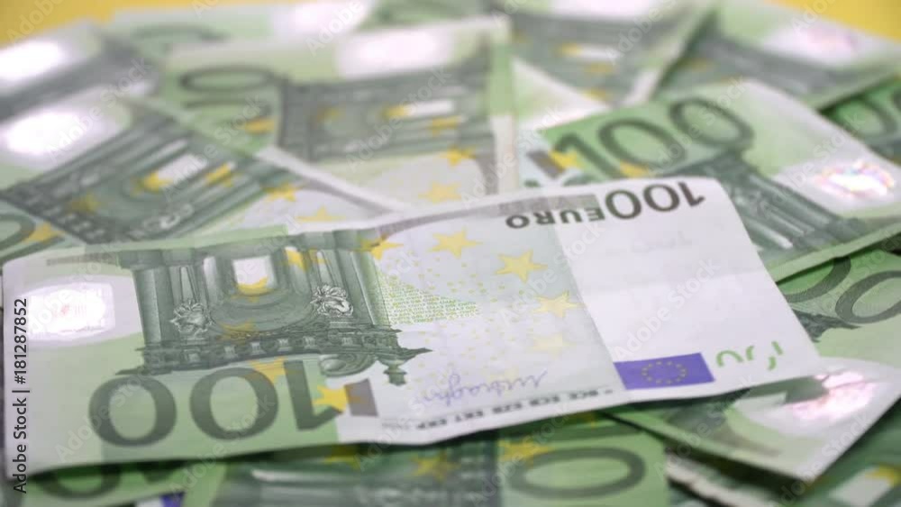 100 Euro bills spinning - finance background video 100 Euro bills spinning - finance background video