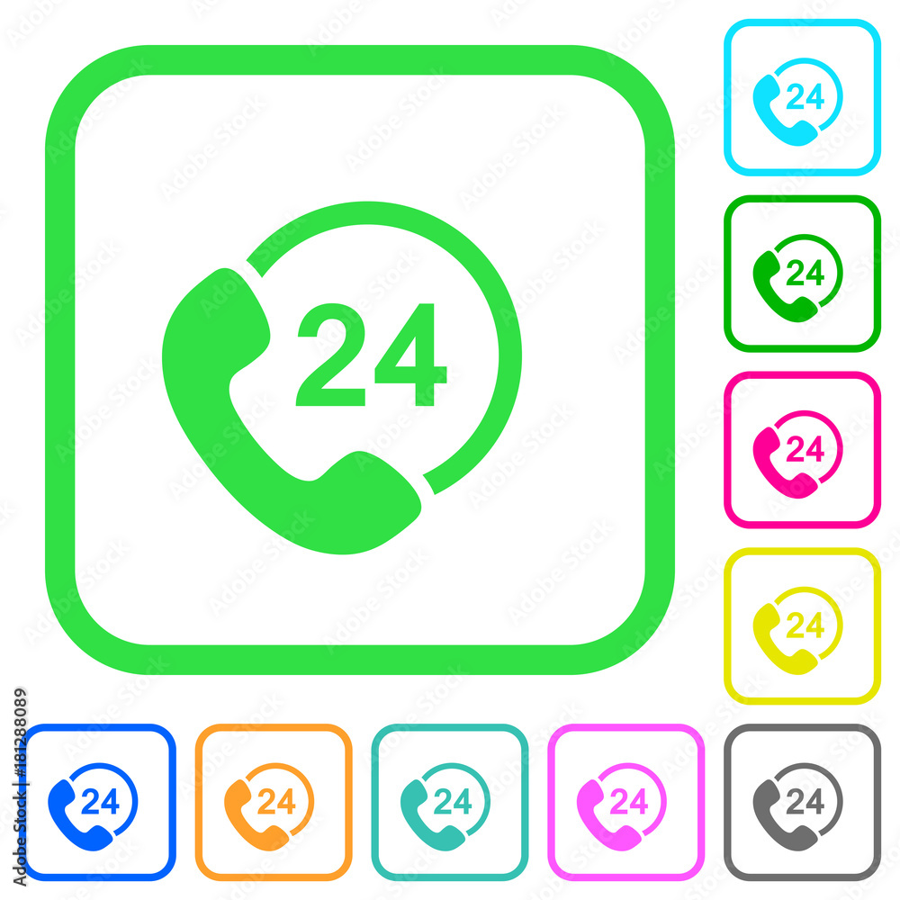 All day service vivid colored flat icons icons All day service vivid colored flat icons icons