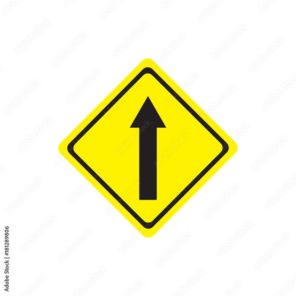 Straight traffic sign symbol on white background. Straight traffic sign symbol on white background.