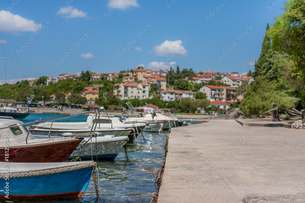 Marina in Old town Krk, Mediterranean, Croatia, Europe