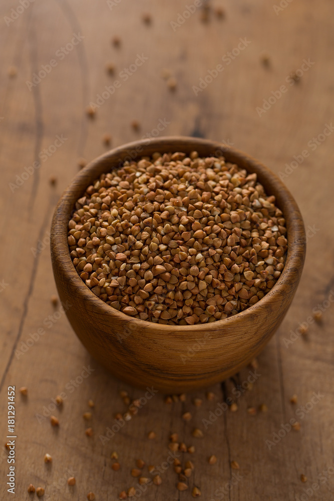 buckwheat on wooden surface buckwheat on wooden surface