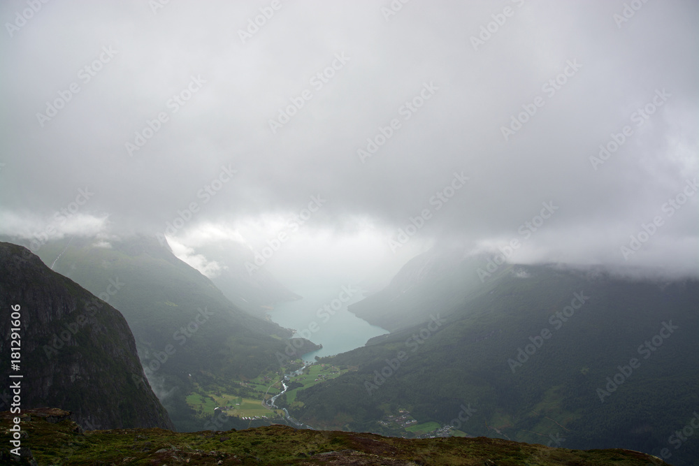 Aussicht von Berg Hoven, Nordfjord, Norwegen