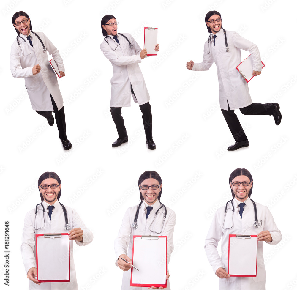 Young male doctor isolated on white Young male doctor isolated on white